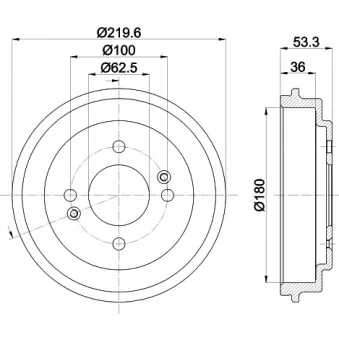 Tambour de frein HELLA 8DT 355 303-061