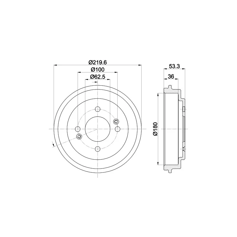 Tambour de frein HELLA 8DT 355 303-061