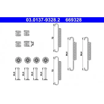 Kit d'accessoires, mâchoires de frein de stationnement ATE 03.0137-9328.2