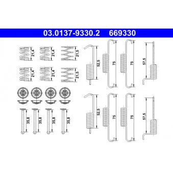 Kit d'accessoires, mâchoires de frein de stationnement ATE 03.0137-9330.2