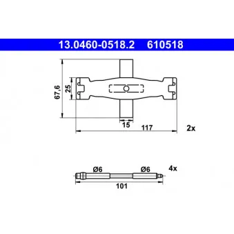 Kit d'accessoires, plaquette de frein à disque ATE 13.0460-0518.2
