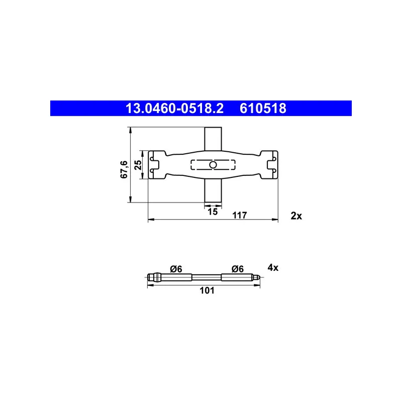 Kit d'accessoires, plaquette de frein à disque ATE 13.0460-0518.2
