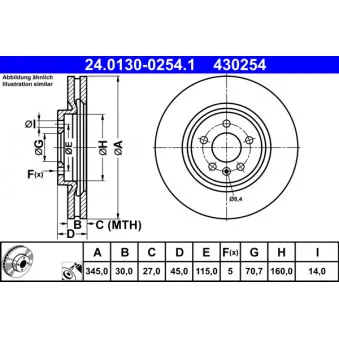 Jeu de 2 disques de frein avant ATE 24.0130-0254.1