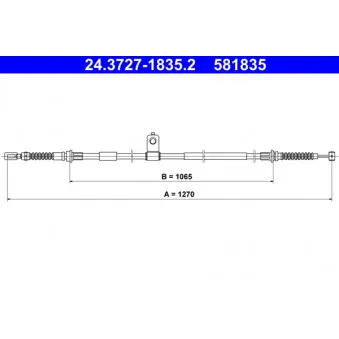 Tirette à câble, frein de stationnement ATE 24.3727-1835.2