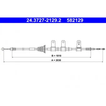 Tirette à câble, frein de stationnement ATE 24.3727-2129.2