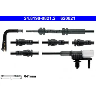 Contact d'avertissement, usure des plaquettes de frein ATE 24.8190-0821.2
