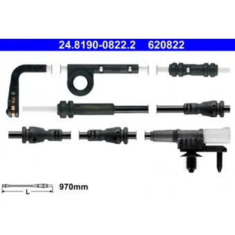 Contact d'avertissement, usure des plaquettes de frein ATE 24.8190-0822.2