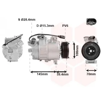 Compresseur, climatisation VAN WEZEL 0300K342