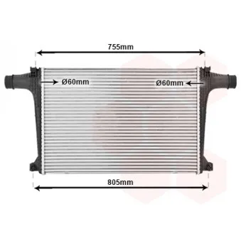 Intercooler, échangeur VAN WEZEL 03014706