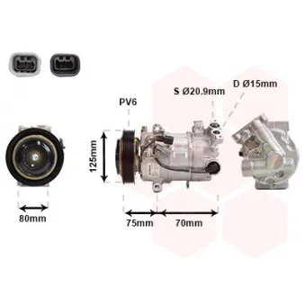 Compresseur, climatisation VAN WEZEL 1301K700