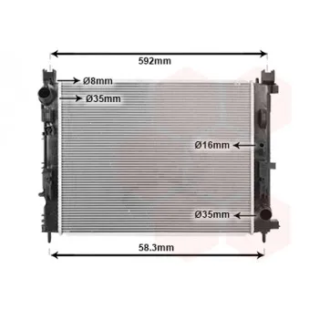 Radiateur, refroidissement du moteur VAN WEZEL 15012700