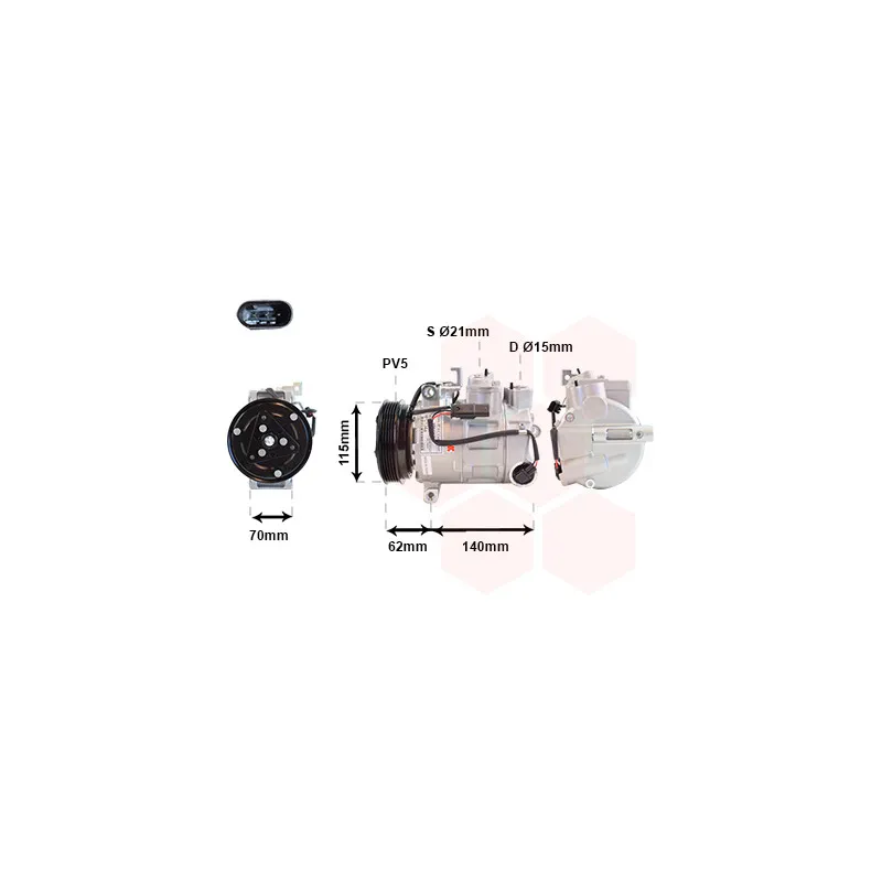 Compresseur, climatisation VAN WEZEL 3001K717