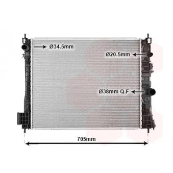 Radiateur, refroidissement du moteur VAN WEZEL 37002665