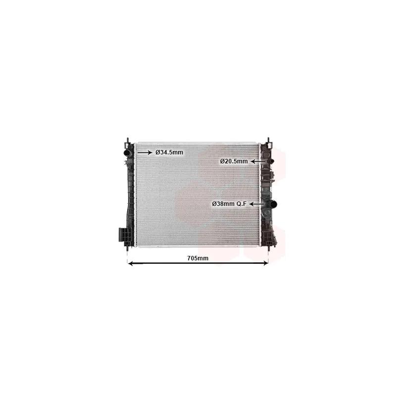 Radiateur, refroidissement du moteur VAN WEZEL 37002665