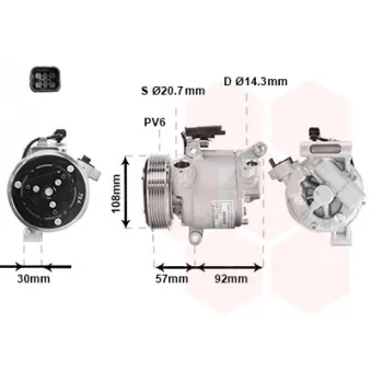 Compresseur, climatisation VAN WEZEL 4001K702