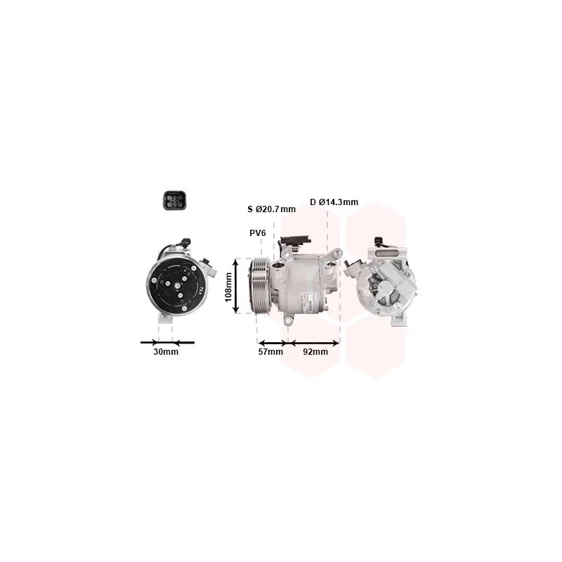 Compresseur, climatisation VAN WEZEL 4001K702