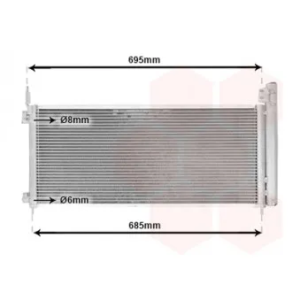 Condenseur, climatisation VAN WEZEL 53005786