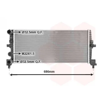 Radiateur, refroidissement du moteur VAN WEZEL 58012725