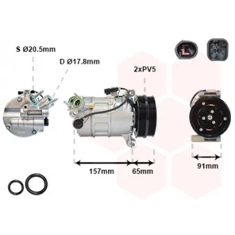 Compresseur, climatisation VAN WEZEL 5901K700