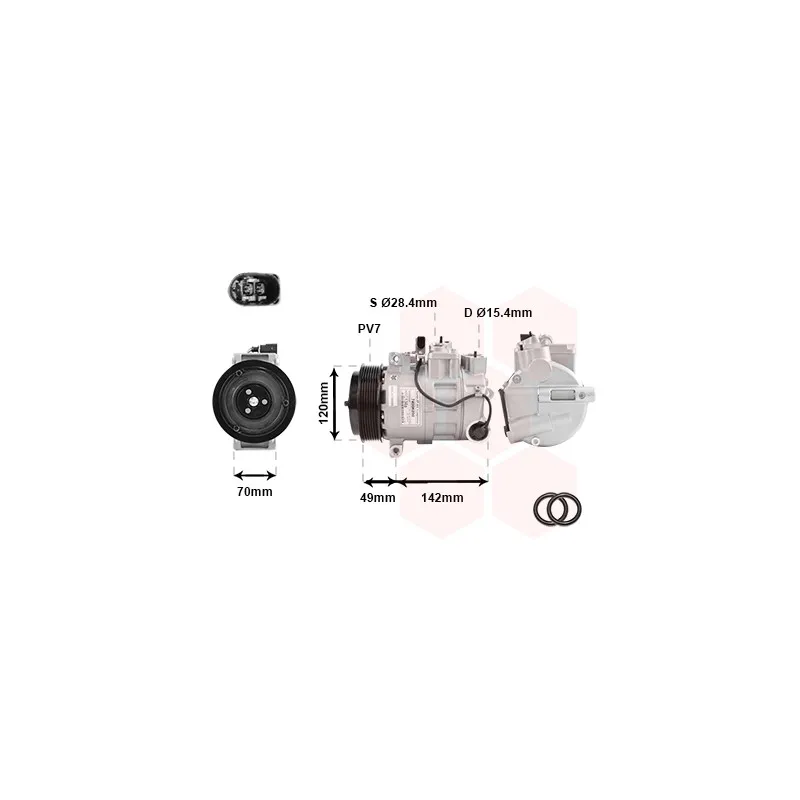 Compresseur, climatisation VAN WEZEL 7400K090