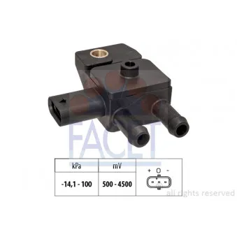 Capteur, pression des gaz échappement FACET 10.3306