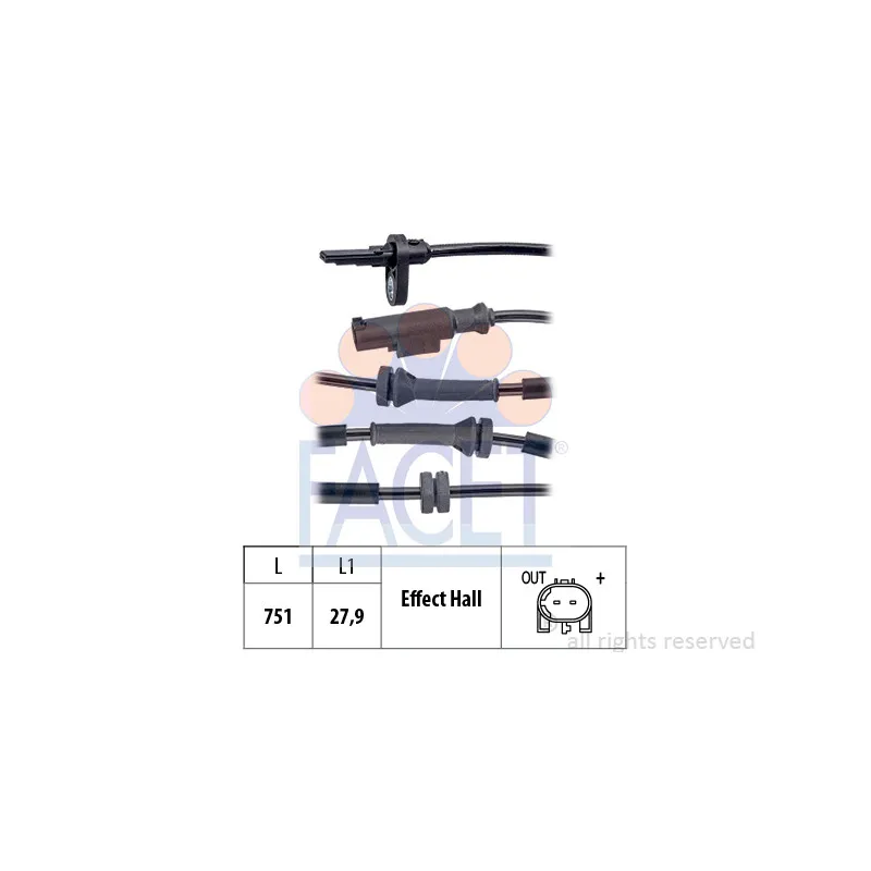 Capteur, vitesse de roue FACET 21.0226