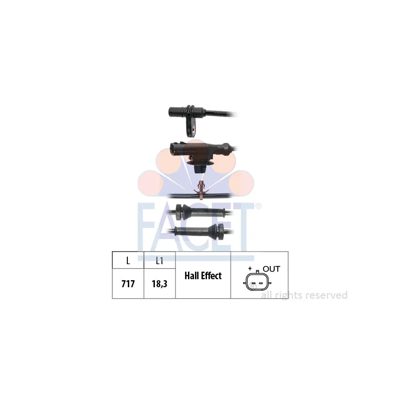 Capteur, vitesse de roue FACET 21.0235