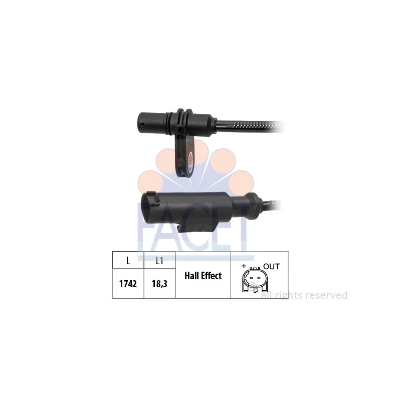 Capteur, vitesse de roue FACET 21.0241