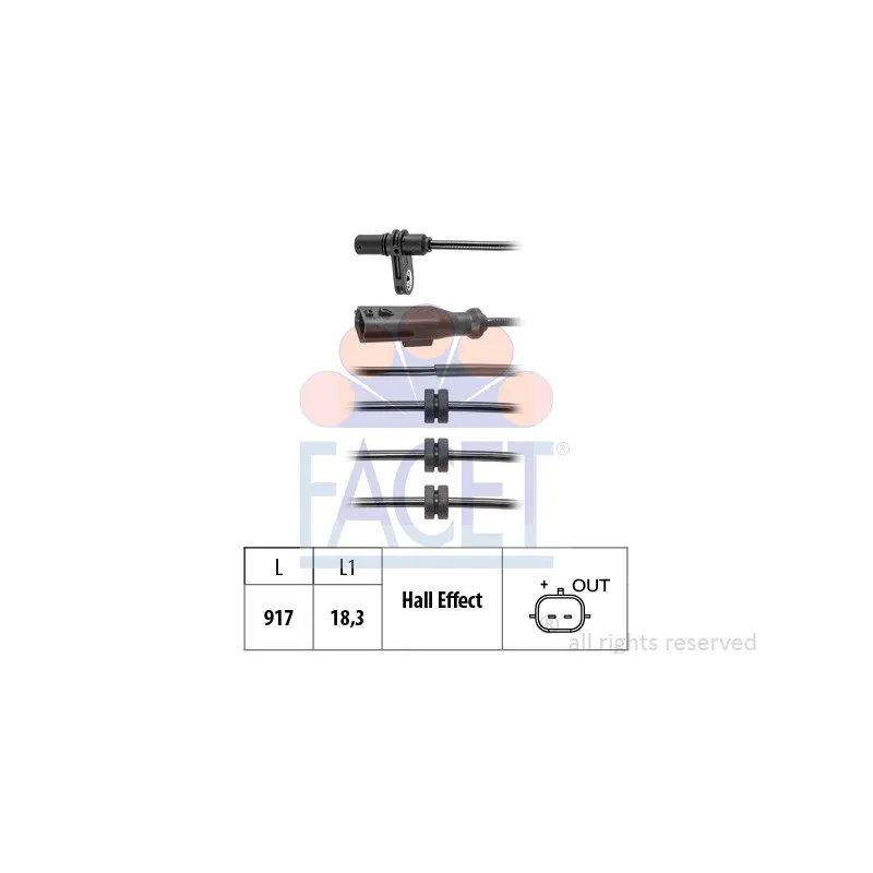 Capteur, vitesse de roue FACET 21.0254