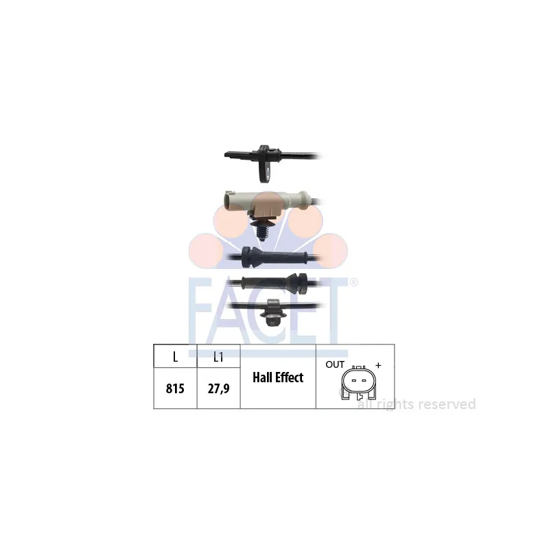 Capteur, vitesse de roue FACET 21.0257