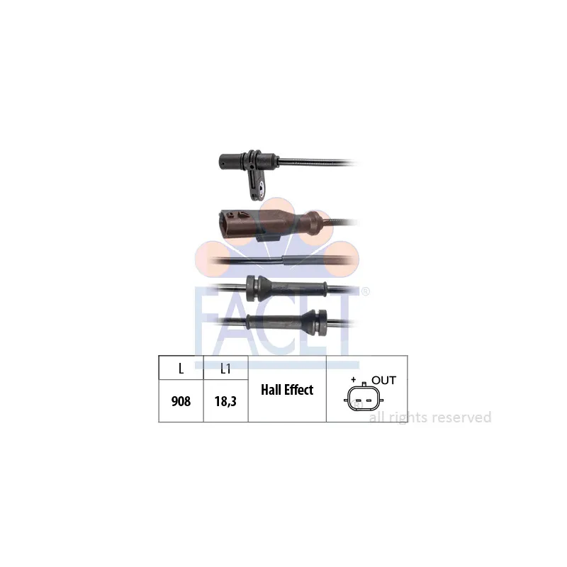 Capteur, vitesse de roue FACET 21.0258