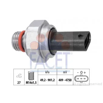 Capteur, pression des gaz échappement FACET 25.0010