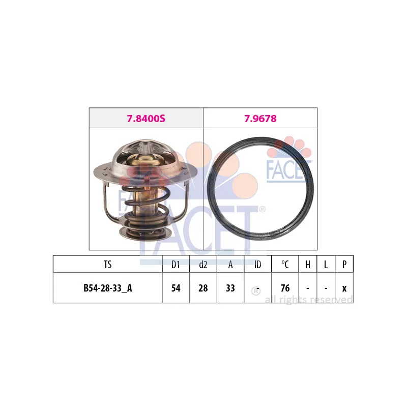 Thermostat, liquide de refroidissement FACET 7.7934