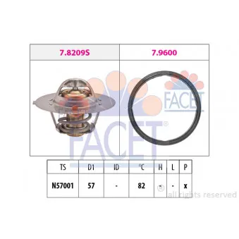Thermostat, liquide de refroidissement FACET 7.7938