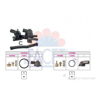 Thermostat, liquide de refroidissement FACET 7.7956KK