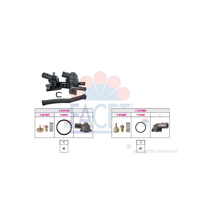 Thermostat, liquide de refroidissement FACET 7.7956KK