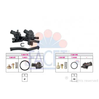 Thermostat, liquide de refroidissement FACET 7.7961KK