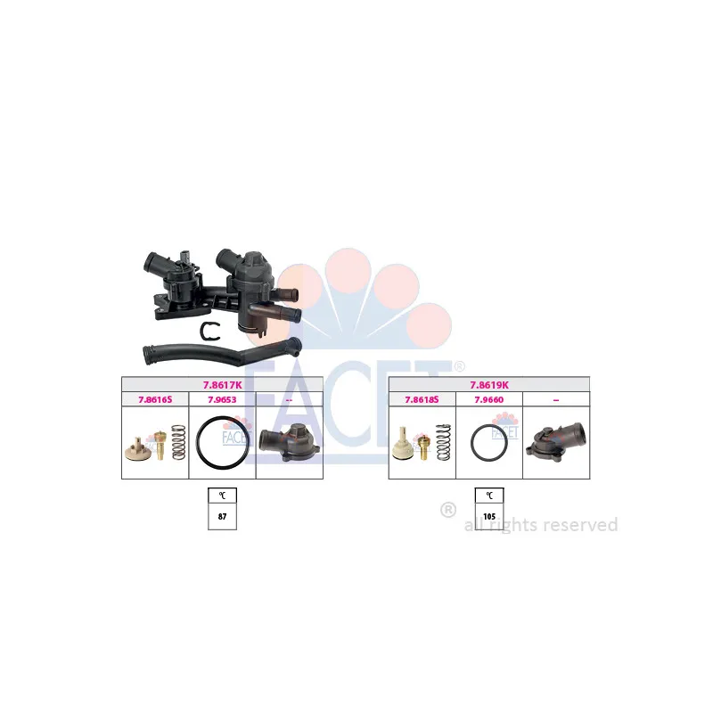 Thermostat, liquide de refroidissement FACET 7.7961KK