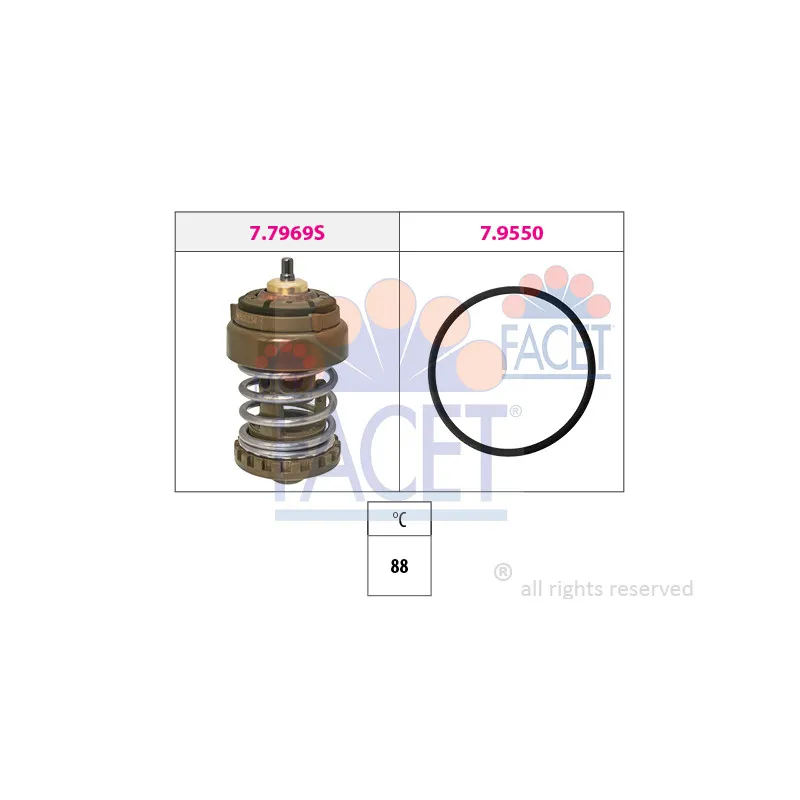 Thermostat, liquide de refroidissement FACET 7.7969