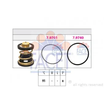 Thermostat, liquide de refroidissement FACET 7.7975