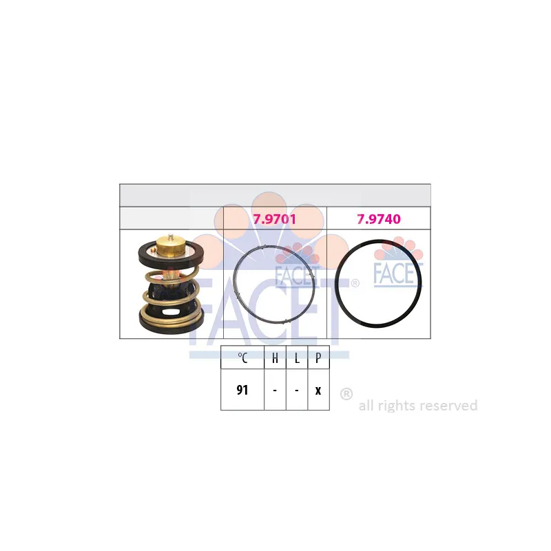Thermostat, liquide de refroidissement FACET 7.7975