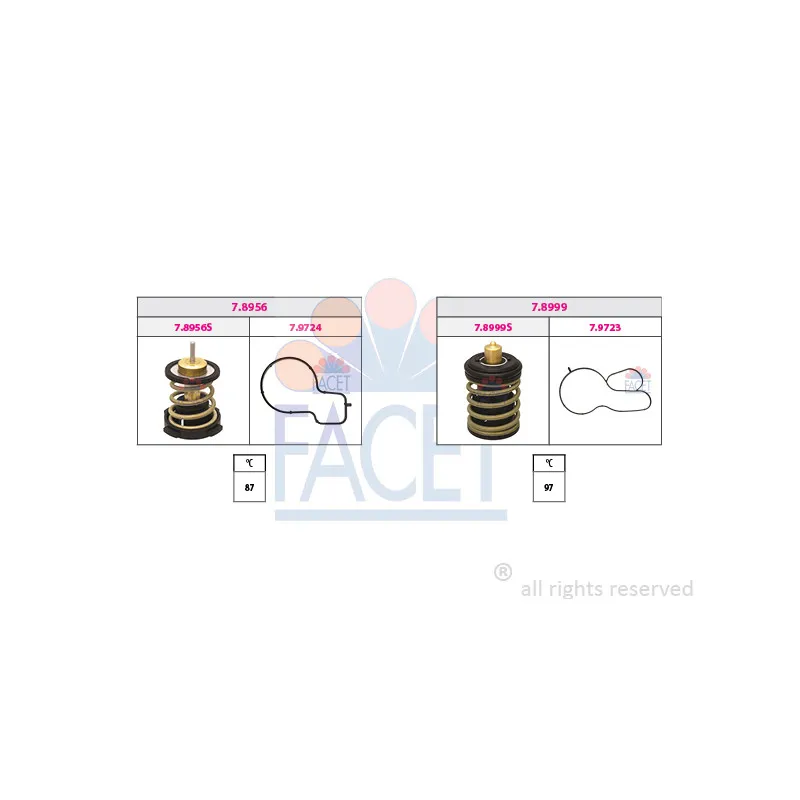 Thermostat, liquide de refroidissement FACET 7.7984KK