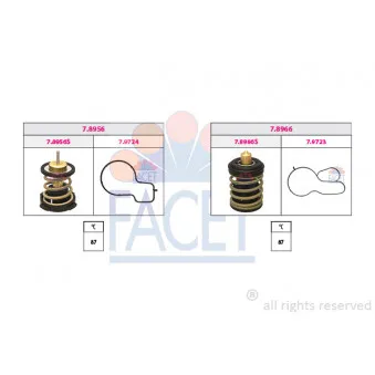Thermostat, liquide de refroidissement FACET 7.7985KK