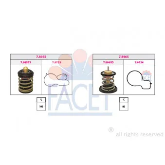 Thermostat, liquide de refroidissement FACET 7.7987KK
