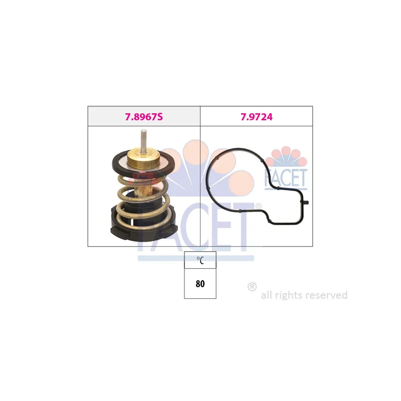 Thermostat, liquide de refroidissement FACET 7.8967