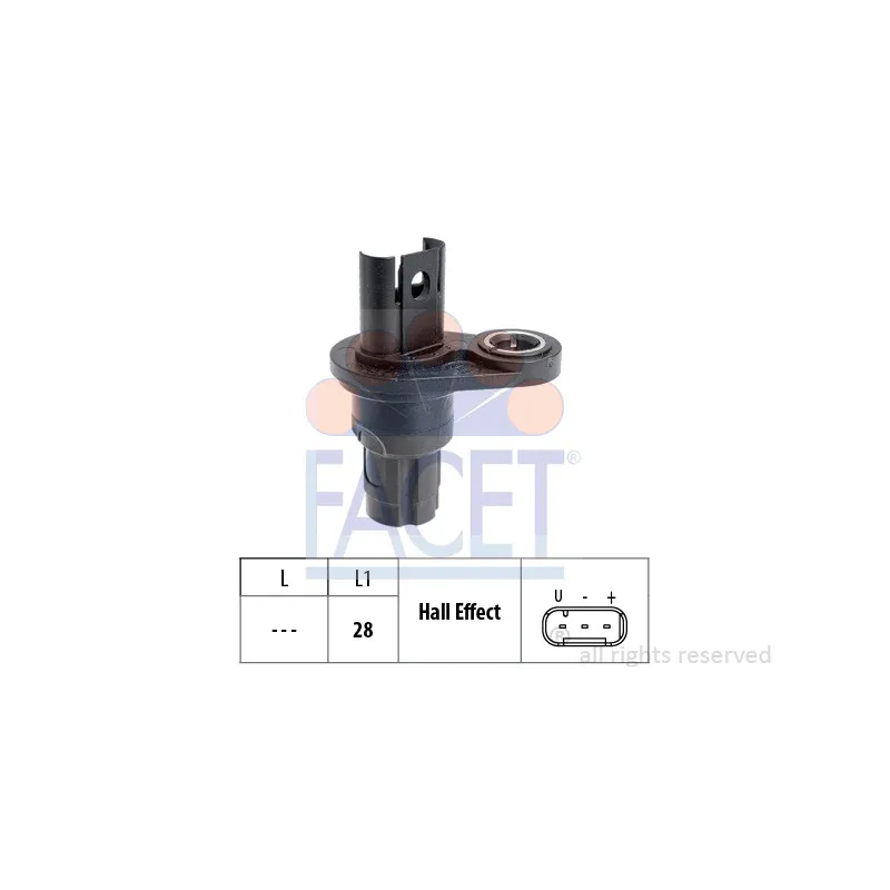 Capteur d'angle, vilebrequin FACET 9.0760