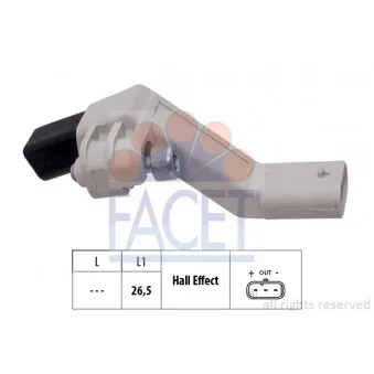 Capteur d'angle, vilebrequin FACET 9.0772