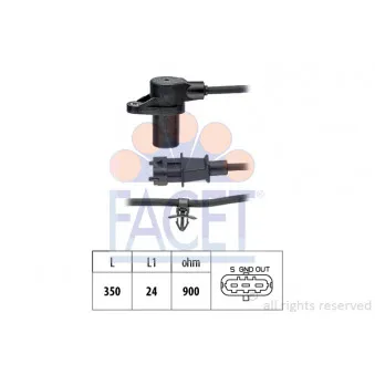Capteur d'angle, vilebrequin FACET 9.0849