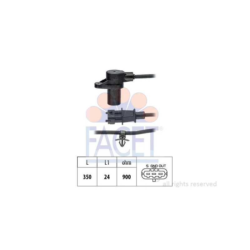 Capteur d'angle, vilebrequin FACET 9.0849