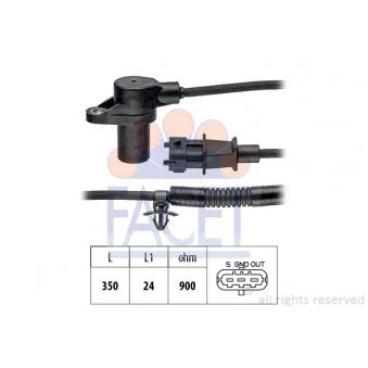 Capteur d'angle, vilebrequin FACET 9.0850